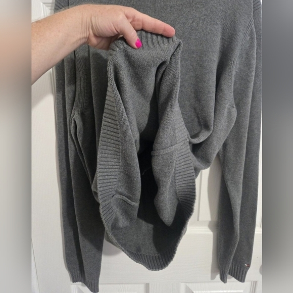 Tommy Hilfiger Vintage Knitted Sweater Unisex L/XL Retro 90s Y2K Gray Cotton - Picture 6 of 11